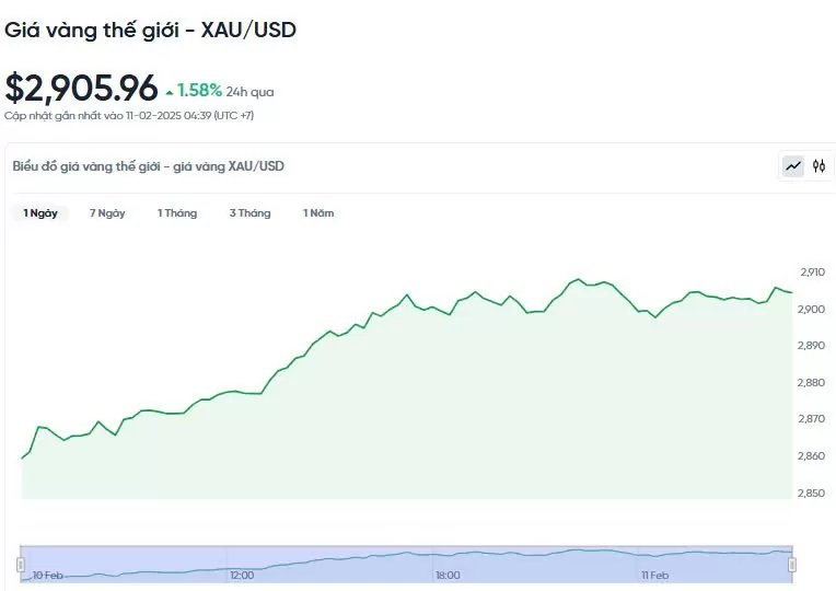 Giá vàng hôm nay 11/02/2025: