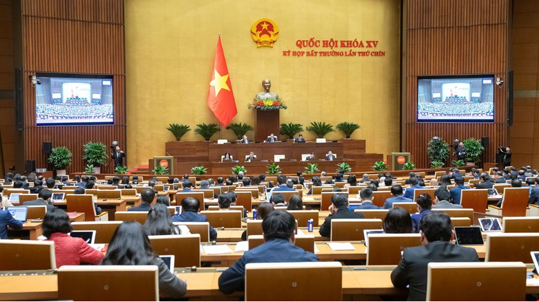 Kỳ họp bất thường lần thứ 9, Quốc hội khóa XV. Ảnh: Quochoi.vn