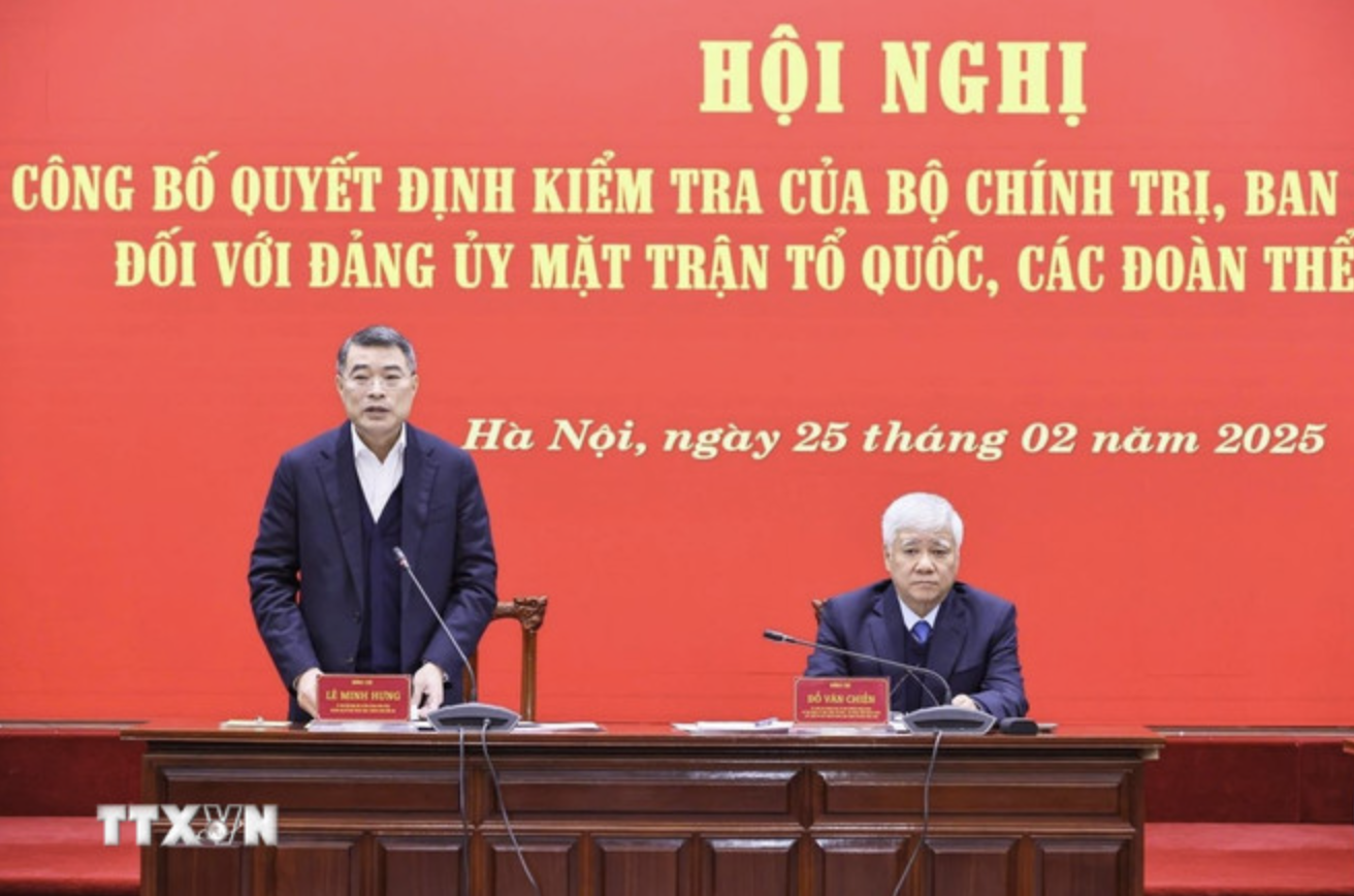 Công bố quyết định kiểm tra đối với Đảng ủy MTTQ, các đoàn thể Trung ương- Ảnh 1.