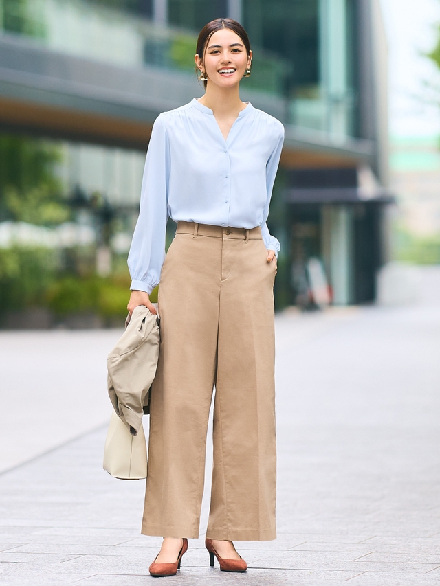 Diện quần tây ống rộng để trông cao hơn- Ảnh 1. Diện quần tây ống rộng để trông cao hơn- Ảnh 1.