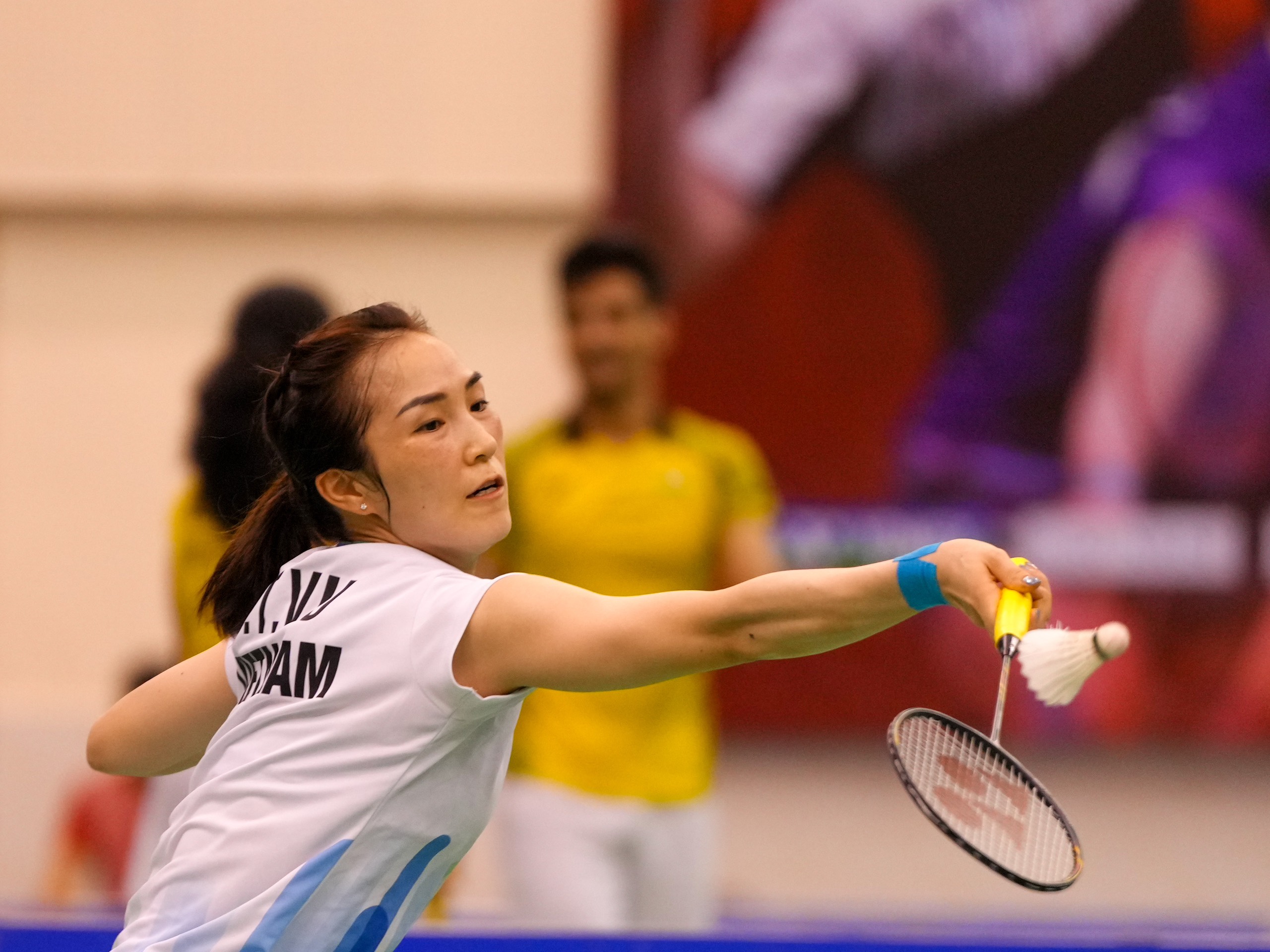 Nguyễn Tiến Minh mách nước giúp bà xã Vũ Thị Trang vào tứ kết giải cầu lông Singapore- Ảnh 1. Nguyễn Tiến Minh mách nước giúp bà xã Vũ Thị Trang vào tứ kết giải cầu lông Singapore- Ảnh 1.