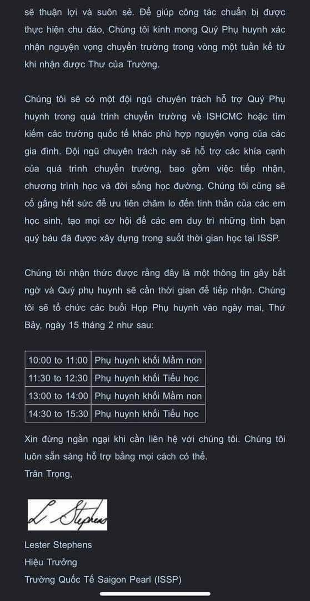 Trường quốc tế bất ngờ gửi thư đề nghị phụ huynh phải chuyển trường - 1