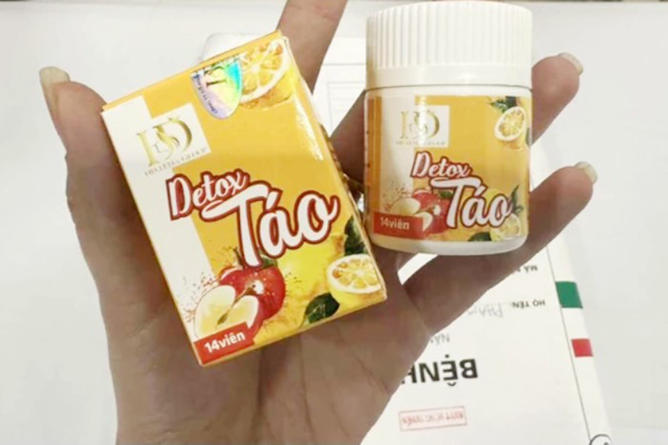 Cục An toàn thực phẩm, Bộ Y tế cảnh báo sản phẩm Detox Táo hỗ trợ giảm cân chứa sibutramine.