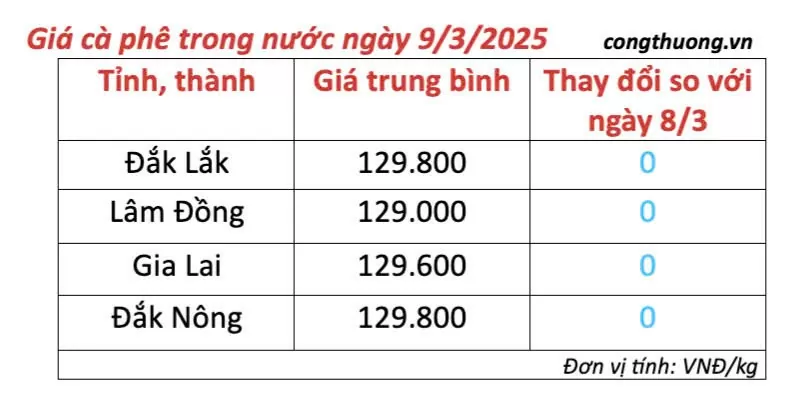 Dự báo giá cà phê ngày mai 10/3/2025 đi ngang