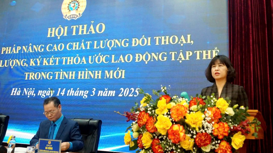 Chủ tịch LĐLĐ quận Cầu Giấy Nguyễn Thị Thu Hà - Ảnh: Ánh Ngọc