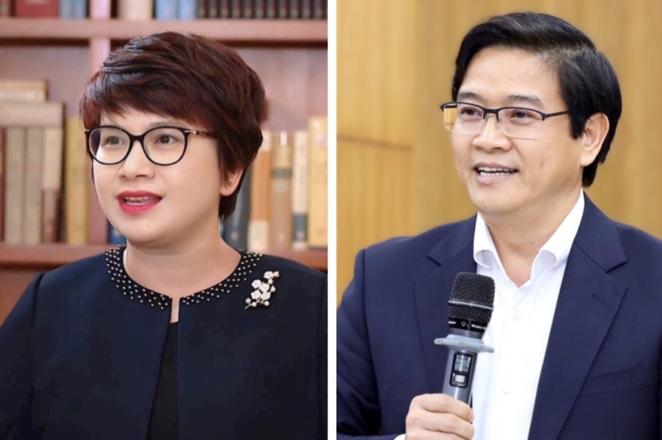 Cục trưởng Cục Hợp tác quốc tế Nguyễn Thu Thuỷ và Vụ trưởng Vụ Giáo dục phổ thông Thái Văn Tài.