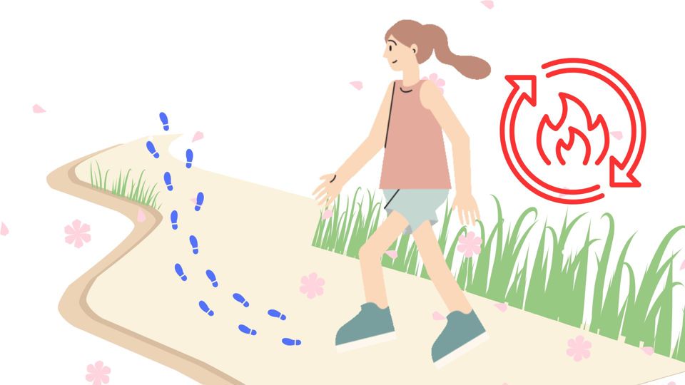 Đi bộ giúp tăng trao đổi chất, giảm mỡ và giảm cân. Đồ họa: Thanh Thanh