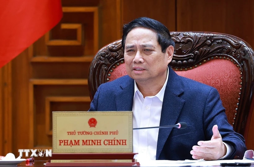 Thủ tướng Phạm Minh Chính chủ trì họp Thường trực Chính phủ về công tác chuẩn bị APEC 2027. (Ảnh: Dương Giang/TTXVN)