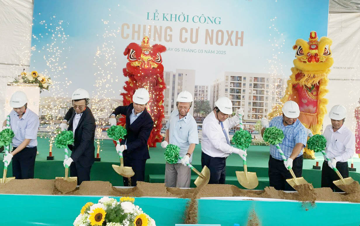 Long An khởi công dự án 400 căn nhà ở xã hội- Ảnh 1.