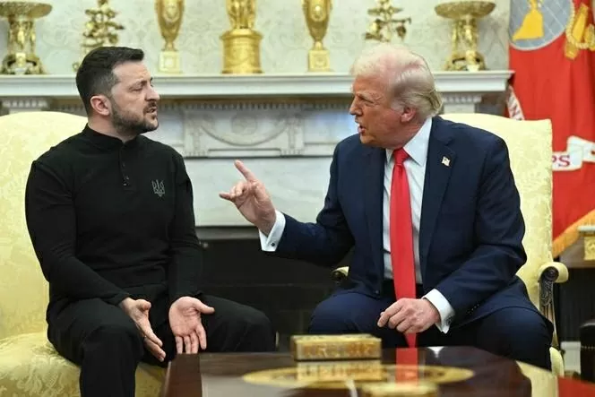 Tổng thốngMỹ Donald Trump và người đồng cấp Ukraine Zelensky tranh cãi tại NHà Trắng. (Nguồn: AFP)