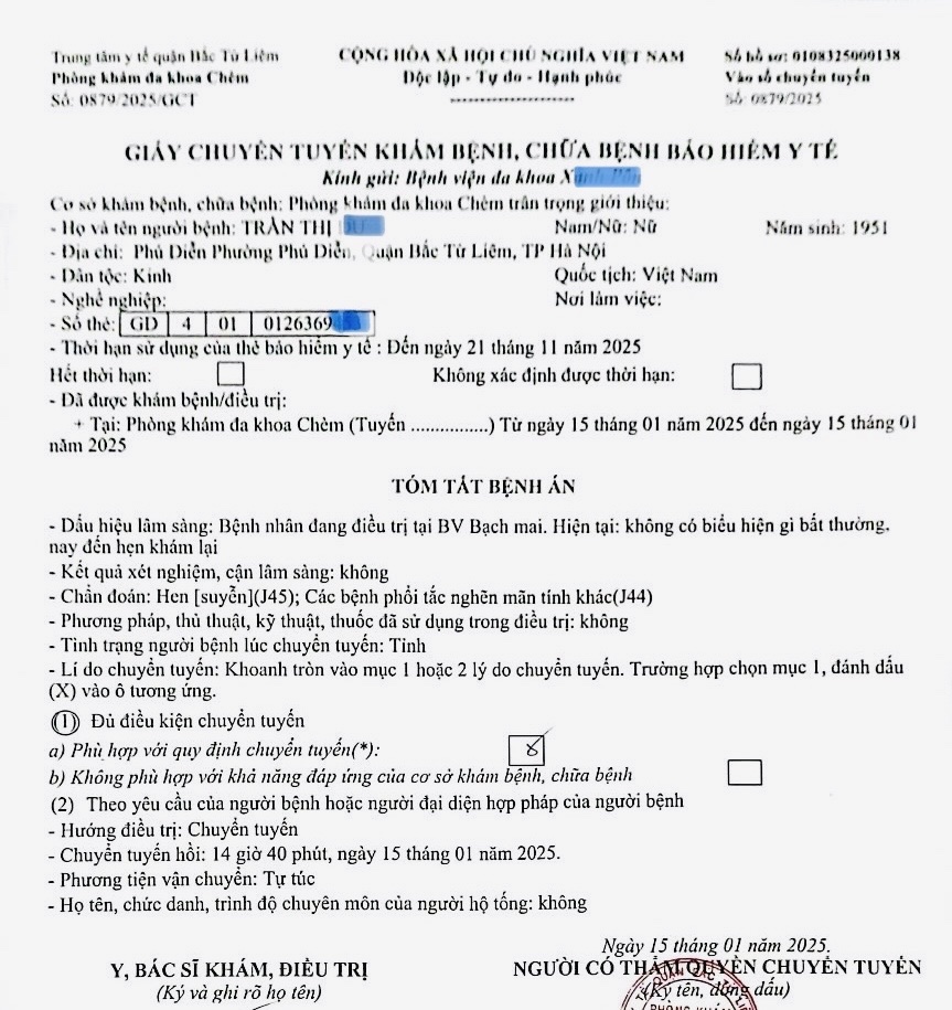 'Ngã ngửa' với giấy chuyển tuyến bảo hiểm y tế có hạn dùng 12 tháng- Ảnh 1.