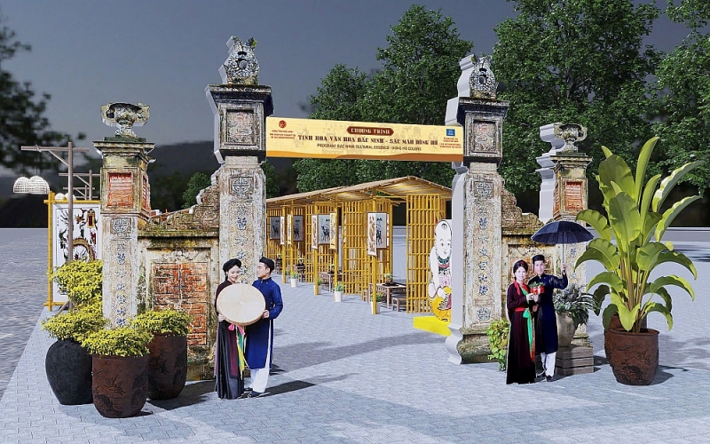 Tranh Đông Hồ rực rỡ sắc đỏ, xanh, vàng đặc trưng, mộc mạc nhưng bền bỉ với thời gian - Ảnh 1.