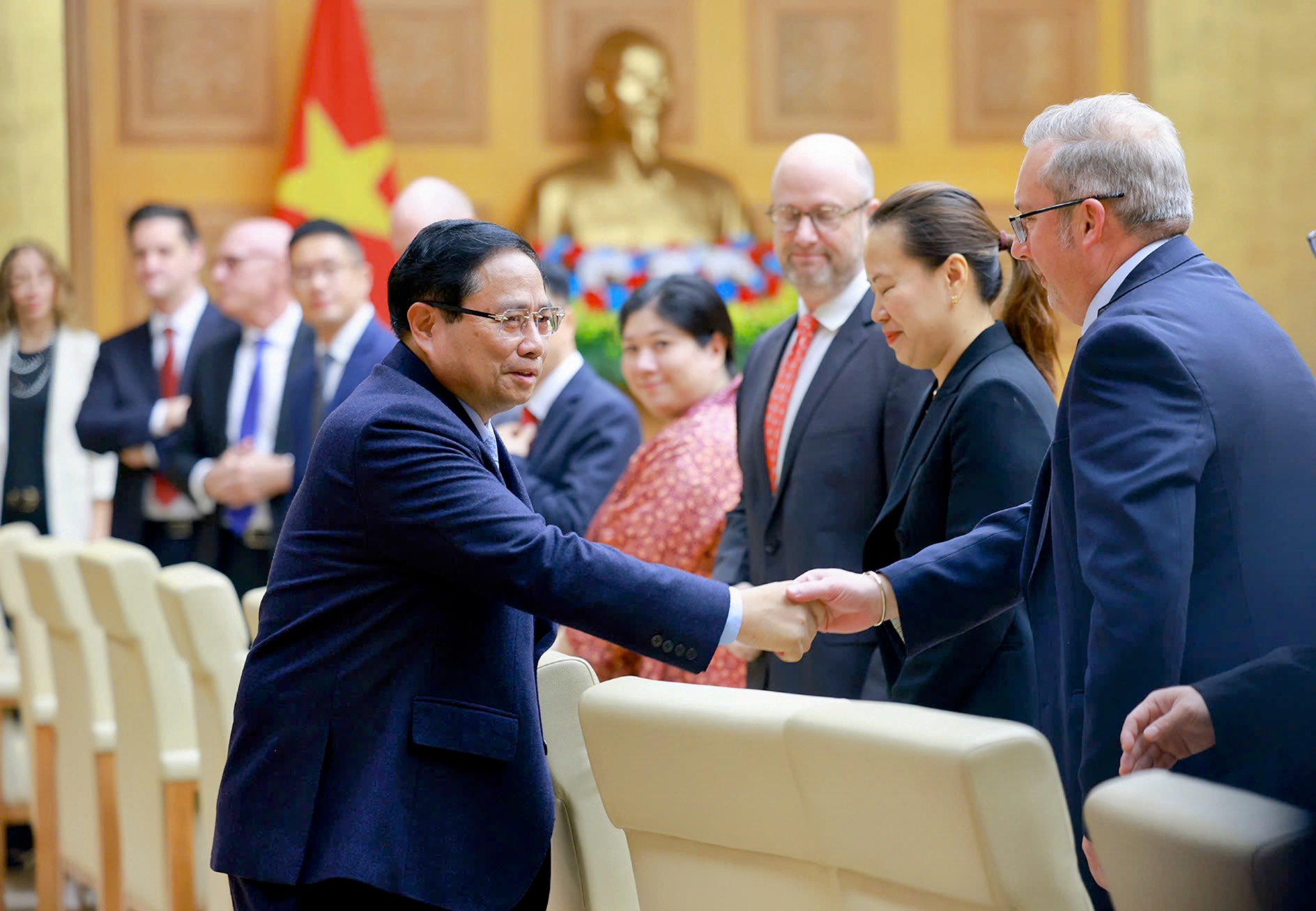 Thủ tướng Phạm Minh Chính chủ trì tọa đàm với các tập đoàn, doanh nghiệp lớn của MỹẢnh: NHẬT BẮC